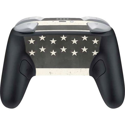 Black & White USA Flag Nintendo Switch 2 (2025) Pro Controller Skin